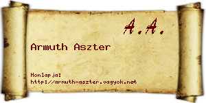 Armuth Aszter névjegykártya